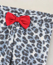 Load image into Gallery viewer, Animal Print with Bow Leggings - Blue
