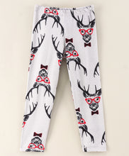 Load image into Gallery viewer, Reindeer Print Leggings - Grey
