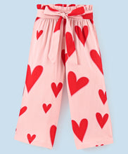 Load image into Gallery viewer, Hearts Printed Belted Plazzo - Pink