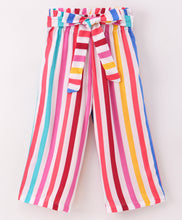 Load image into Gallery viewer, Striped Printed Belted Plazzo - Multicolor
