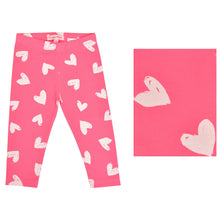 Load image into Gallery viewer, CrayonFlakes Soft and comfortable CrayonFlakes Kids Wear for Girls Pink Smiling Hearts Soft Leggings
