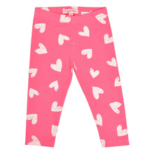 Load image into Gallery viewer, CrayonFlakes Soft and comfortable CrayonFlakes Kids Wear for Girls Pink Smiling Hearts Soft Leggings