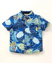 Load image into Gallery viewer, CrayonFlakes Soft and comfortable Pineapple Printed Shirt - Blue