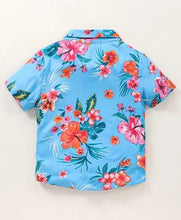 Load image into Gallery viewer, CrayonFlakes Soft and comfortable Floral Printed Shirt - Blue