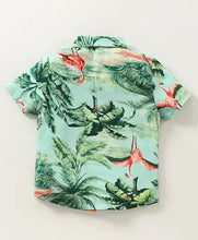 Load image into Gallery viewer, CrayonFlakes Soft and comfortable Forest Printed Shirt - Sea Green
