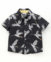 Load image into Gallery viewer, CrayonFlakes Soft and comfortable Birds Printed Shirt - Black
