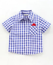 Load image into Gallery viewer, CrayonFlakes Soft and comfortable Checkered Printed Shirt - Blue