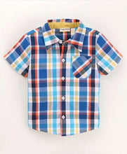 Load image into Gallery viewer, CrayonFlakes Soft and comfortable Half Sleeves Checkered Shirt - Blue
