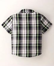 Load image into Gallery viewer, CrayonFlakes Soft and comfortable Half Sleeves Checkered Shirt - Black