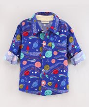 Load image into Gallery viewer, Universe Full Sleeves Shirt - Blue