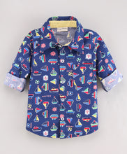 Load image into Gallery viewer, Boats Full Sleeves Shirt - Navy