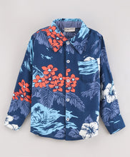 Load image into Gallery viewer, Floral Full Sleeves Shirt - Blue