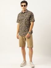 Load image into Gallery viewer, Leopard Print Half Sleeves Mens Shirt