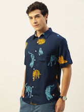 Load image into Gallery viewer, Tiger Printed Half Sleeves Mens Shirt