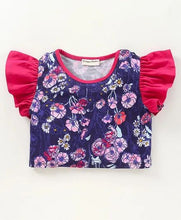Load image into Gallery viewer, CrayonFlakes Soft and comfortable Frilled Floral Print Top Short Set