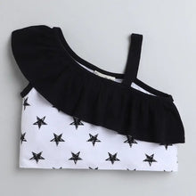 Load image into Gallery viewer, CrayonFlakes Soft and comfortable Stars Polka Front Frill Top Short Set