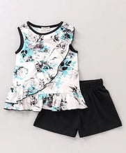 Load image into Gallery viewer, Floral Front Frill Top and Short Set
