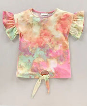 Load image into Gallery viewer, Tie Dye Frill Knotted Top and Short Set
