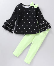 Load image into Gallery viewer, Polka Sleeves Frill Top Leggings Set