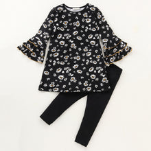 Load image into Gallery viewer, Floral Sleeves Frill Top Leggings Set