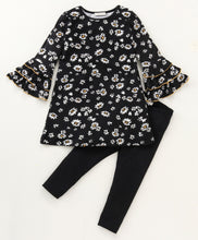 Load image into Gallery viewer, Floral Sleeves Frill Top Leggings Set