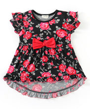 Load image into Gallery viewer, Floral Frill with Bow Top Shorts Set