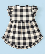 Load image into Gallery viewer, Checkered Frill with Bow Top Shorts Set
