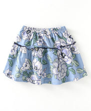 Load image into Gallery viewer, Frilled Solid Bow Top and Floral Skirt Set