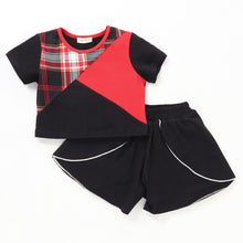 Load image into Gallery viewer, Checkered Color Block Top Frilled Short Set