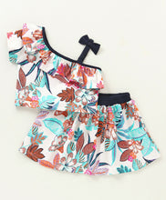 Load image into Gallery viewer, Floral Frill and Strap Top Skirt Set