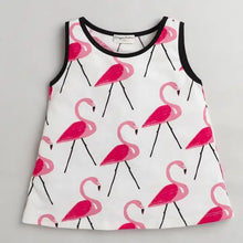 Load image into Gallery viewer, CrayonFlakes Soft and comfortable Flamingo Printed Sleeveless Set