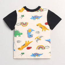 Load image into Gallery viewer, CrayonFlakes Soft and comfortable Dinosaur Printed Half Sleeves Set