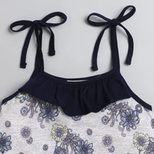 Load image into Gallery viewer, CrayonFlakes Soft and comfortable Floral Open Strap and Frill Set
