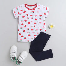 Load image into Gallery viewer, CrayonFlakes Soft and comfortable Strawberry Printed Leggings Set