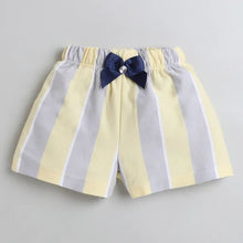 Load image into Gallery viewer, CrayonFlakes Soft and comfortable Striped Printed with Bow Short
