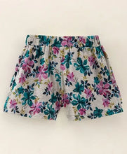 Load image into Gallery viewer, CrayonFlakes Soft and comfortable Floral with Frill Shorts - Grey