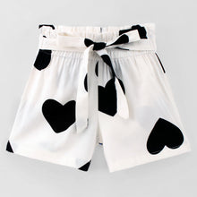 Load image into Gallery viewer, Hearts Printed Belted Shorts - Offwhite