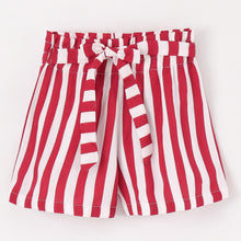 Load image into Gallery viewer, Striped Printed Belted Shorts - Red