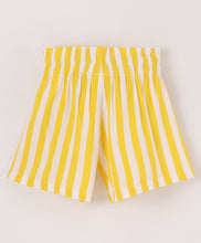 Load image into Gallery viewer, Striped Printed Belted Shorts - Yellow