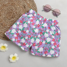 Load image into Gallery viewer, CrayonFlakes Soft and comfortable Floral Printed Short - Purple