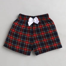Load image into Gallery viewer, CrayonFlakes Soft and comfortable Checkered Printed Shorts - Navy
