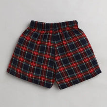 Load image into Gallery viewer, CrayonFlakes Soft and comfortable Checkered Printed Shorts - Navy
