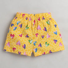 Load image into Gallery viewer, CrayonFlakes Soft and comfortable Hearts Printed Short - Yellow