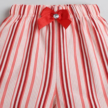 Load image into Gallery viewer, CrayonFlakes Soft and comfortable Striped Printed with Bow Short
