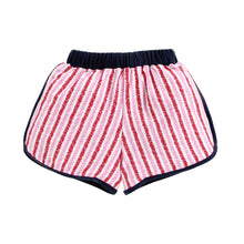 Load image into Gallery viewer, CrayonFlakes Soft and comfortable CrayonFlakes Boy/Girl&#39;s Pink 100% Cotton Red Strips Ringer Shorts KSH-210 2-3 Y