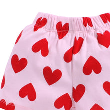 Load image into Gallery viewer, CrayonFlakes Soft and comfortable CrayonFlakes Girl&#39;s Pink Cotton Shorts Hearts Print Elasticated KSH-293 1-2 Y