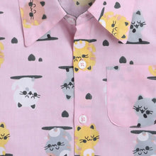 Load image into Gallery viewer, CrayonFlakes Soft and comfortable Kitty Printed Shirt - Pink