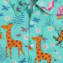 Load image into Gallery viewer, CrayonFlakes Soft and comfortable Jungle Printed Shirt - Sea Green
