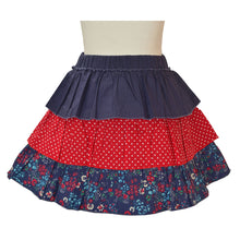 Load image into Gallery viewer, Navy Floral Print Tiered Skirt
