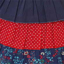 Load image into Gallery viewer, Navy Floral Print Tiered Skirt
